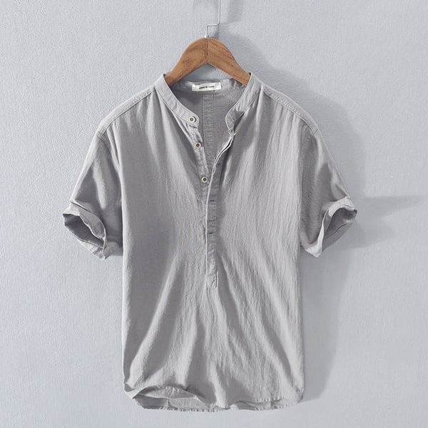 🔥 Nueva camisa informal de lino de manga corta para hombre