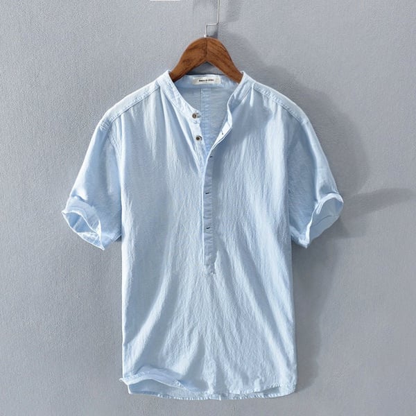 🔥 Nueva camisa informal de lino de manga corta para hombre